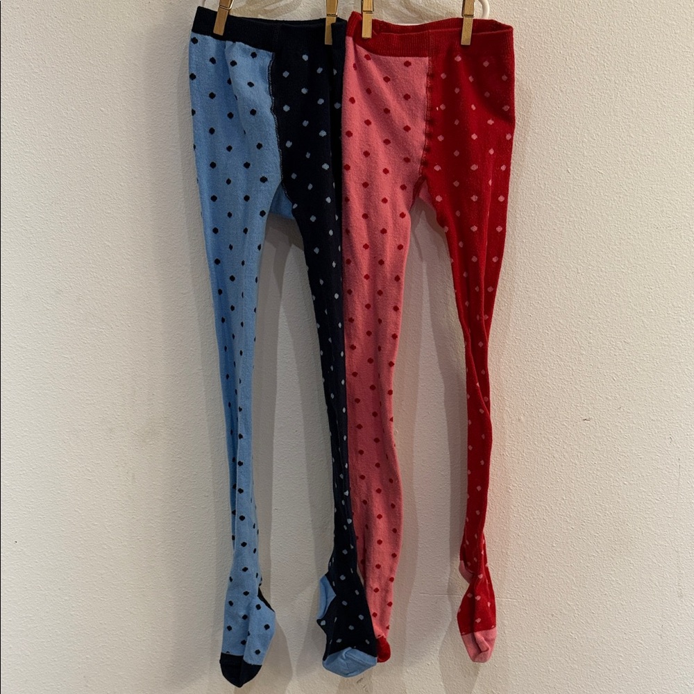Hanna Andersson Kids Polka Dot Tights - Blue, Pink, Red